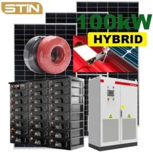 100kw نظام الطاقة الشمسية مجموعة هجينة كاملة مع LiFePO4 بطارية